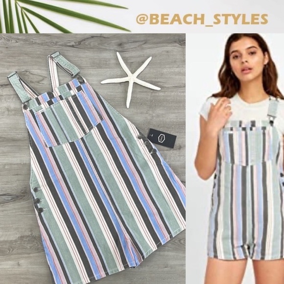 🔆RVCA🔆TOWNHOUSE ROMPER OVERALLS - Picture 1 of 14